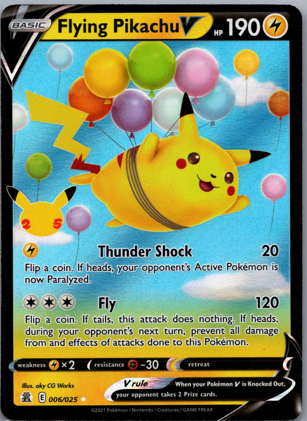 Flying Pikachu V - Celebrations (Rare Holo V) [CEL-6]