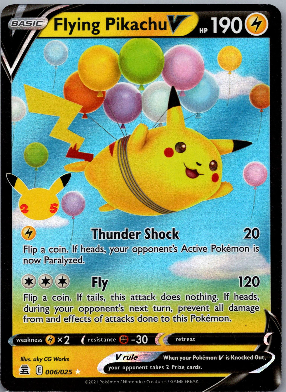 Flying Pikachu V - Celebrations (Rare Holo V) [CEL-6]