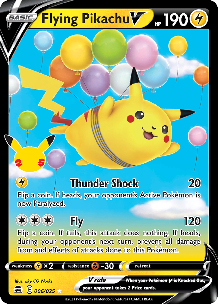 Flying Pikachu V - Celebrations (Rare Holo V) [CEL-6] English / Near Mint / Normal